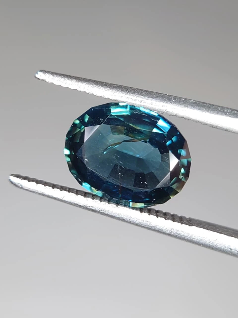 2.2ct Natural Oval Cut Teal Sapphire from Nigeria — view 5